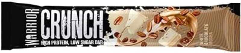 Warrior, CRUNCH - High Protein Bars - 20g Protein Each Bar - 12 Pack x 64g, White Chocolate Mocha